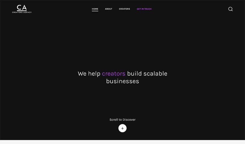 Creators Agency portfolio thumbnail