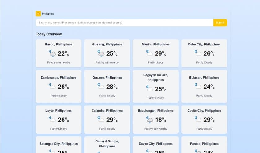 Weather App (Next.js + Tailwind CSS) image